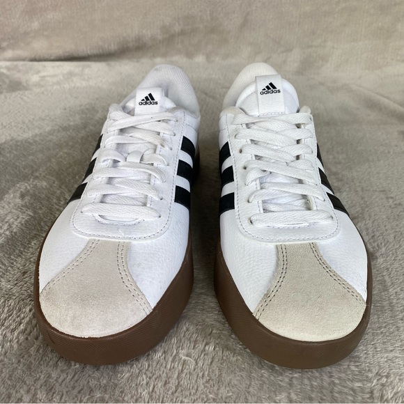 Adidas VL 3.0 Court Shoes Womens Size 7 White Black Classic Sneaker Casual - Picture 5 of 11